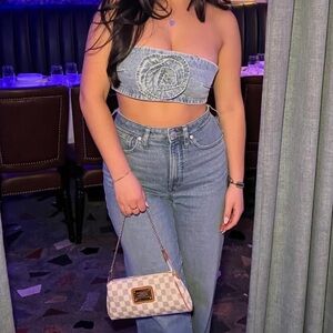 Meshki Light Blue Denim Top